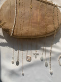 Baroque drop pearl link chain necklace