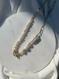 14kgf baroque assorted pearls mixed chain necklace