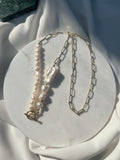 14kgf baroque assorted pearls mixed chain necklace