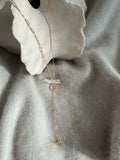 Uneven Grace mixed chain adjustable necklace