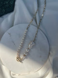 14kgf baroque assorted pearls mixed chain necklace