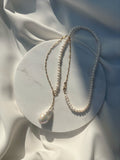 14kgf pearl chain with water drop pearl adjustable necklace