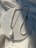 14kgf pearl chain with water drop pearl adjustable necklace