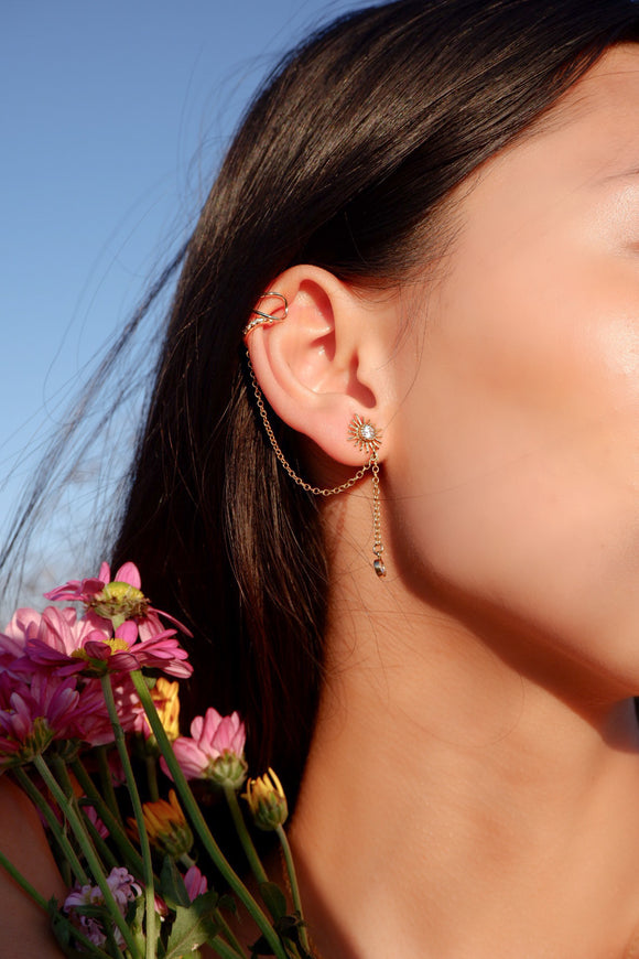 Sunshine pierce with ear cuff