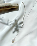 SV925 long adjustable necklace with pearl
