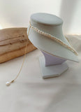 Dainty pearl 2way necklace