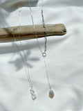 SV925 long adjustable necklace with pearl